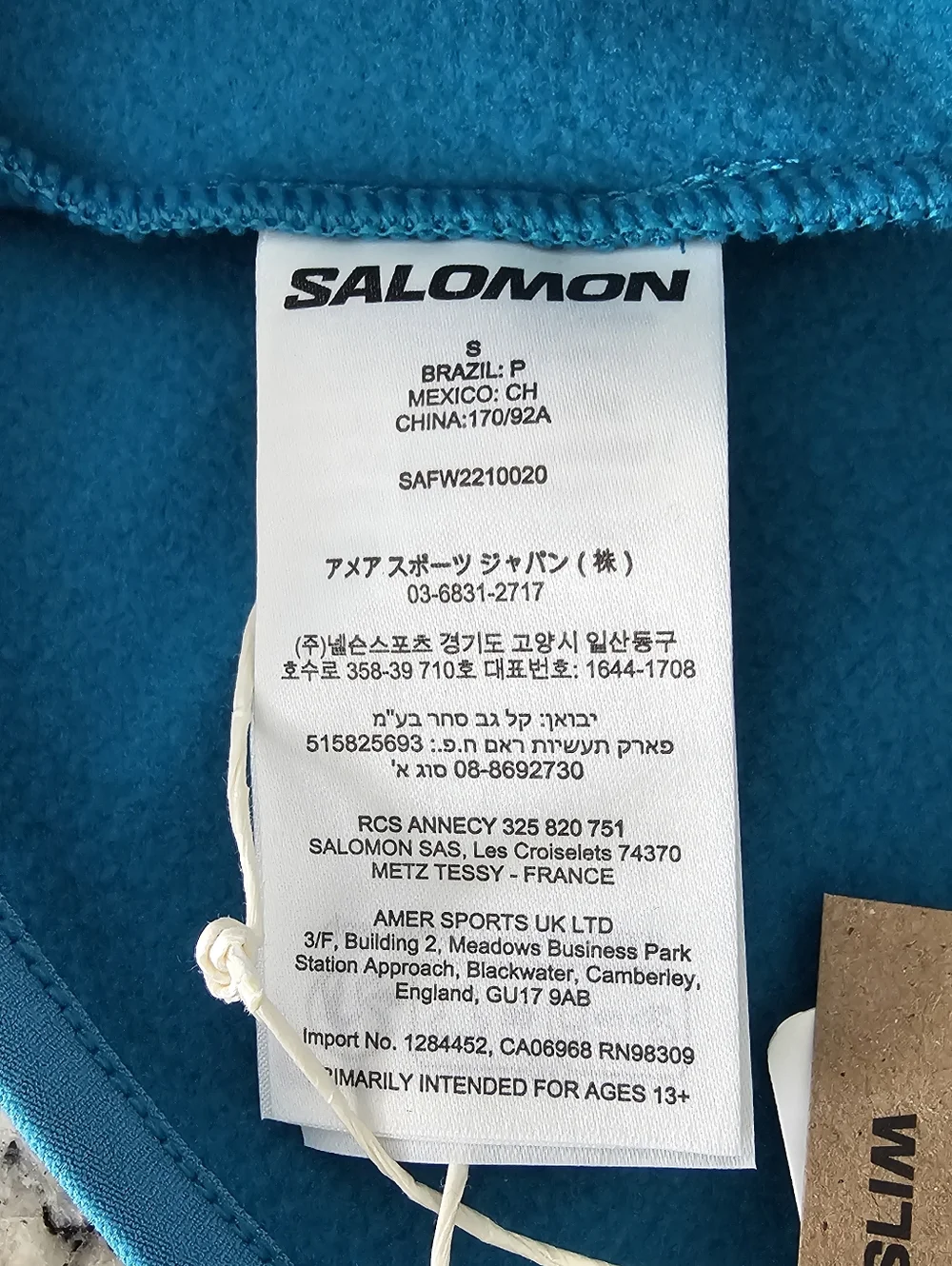 Salomon Essential Warm 1/2 Zip Fleece Men's S Teal Hiking Trail Gorpcore NWT